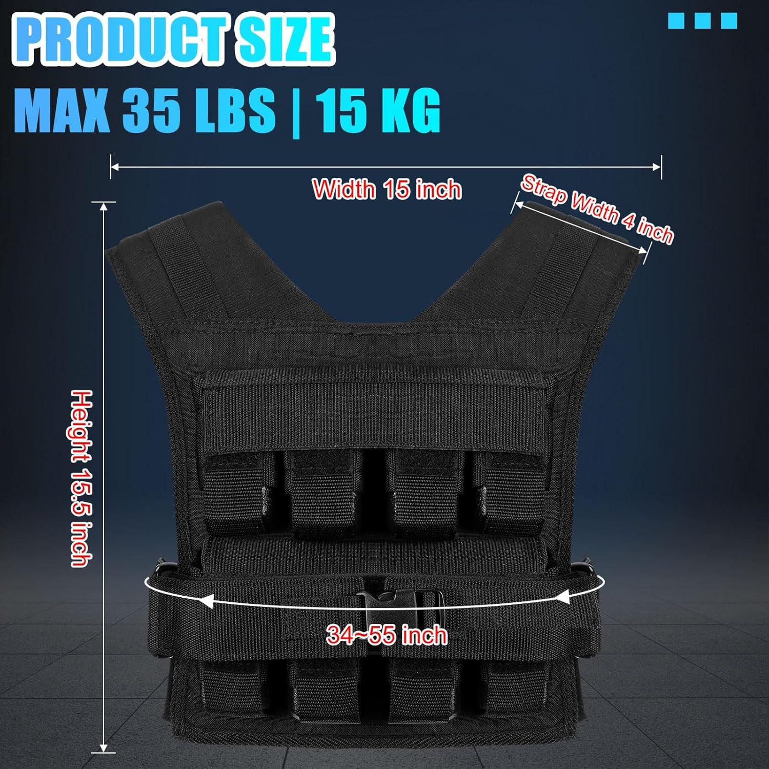 Chaleco con peso ajustable Halfchet 15.88 kg para entrenamiento