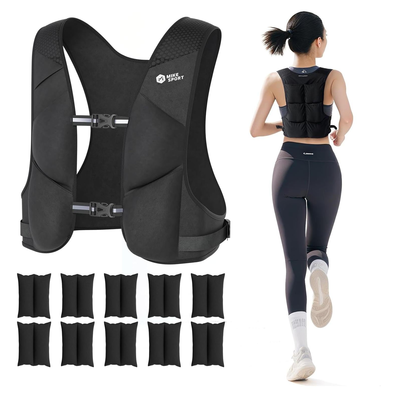 Chaleco con Peso Ajustable M Mike Sport 4.54kg Neopreno Negro