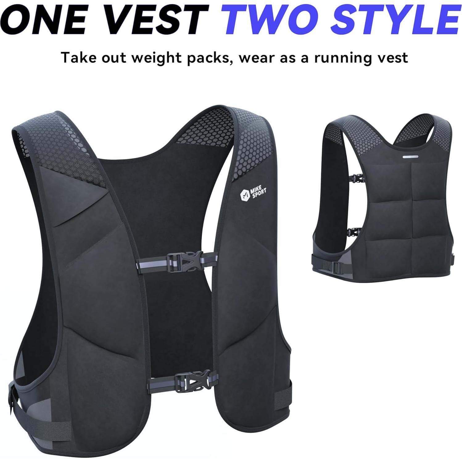 Chaleco con Peso Ajustable M Mike Sport 4.54kg Neopreno Negro