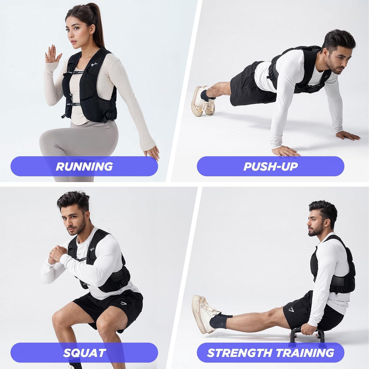 Chaleco con Peso Ajustable M Mike Sport 4.54kg Neopreno Negro