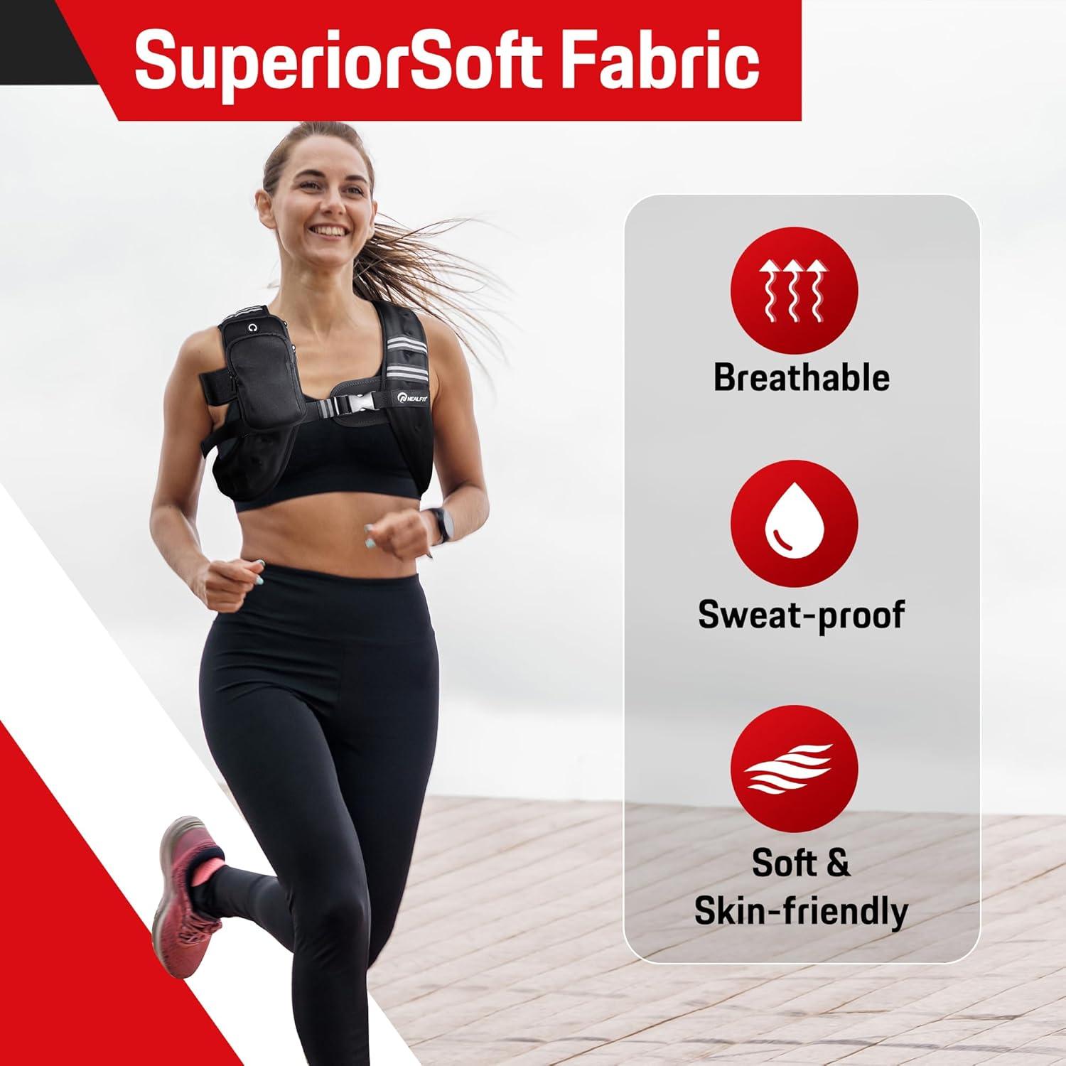 Chaleco con peso ajustable NEALFIT 2.27kg a 9.07kg para fitness