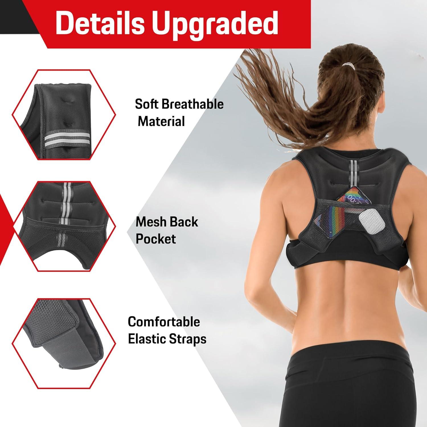 Chaleco con peso ajustable NEALFIT 2.27kg a 9.07kg para fitness