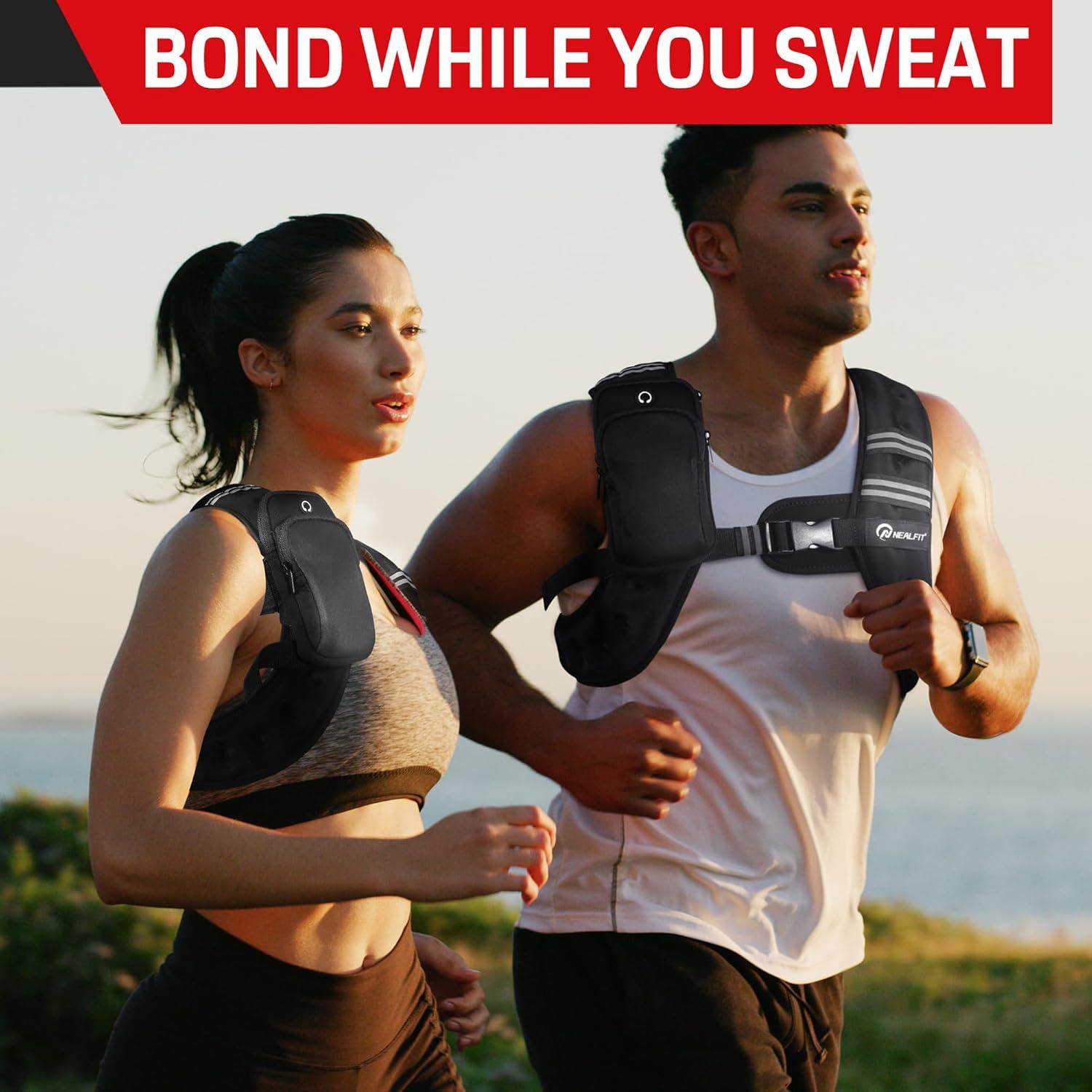 Chaleco con peso ajustable NEALFIT 2.27kg a 9.07kg para fitness