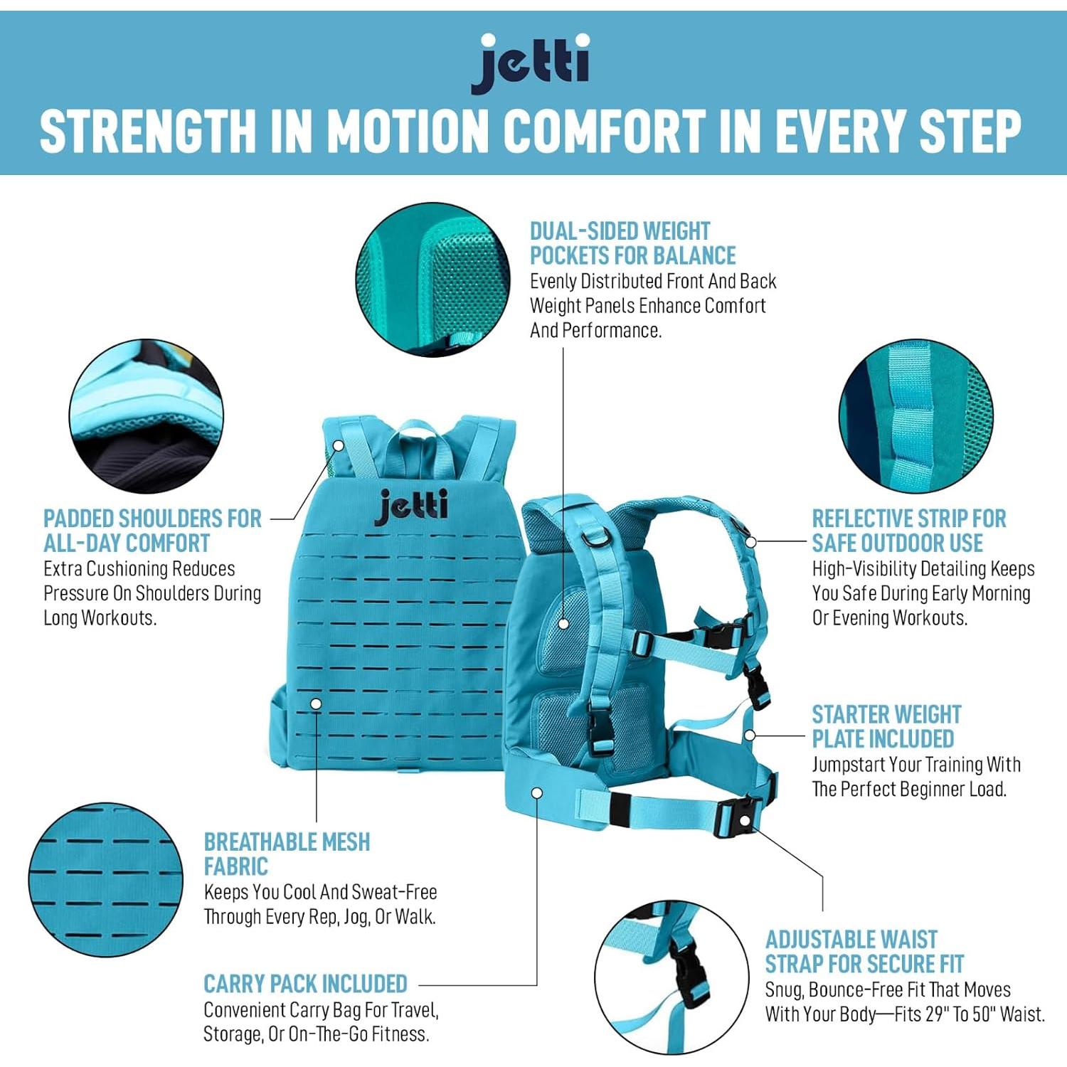 Chaleco con peso ajustable Jetti 3.18 kg para entrenamiento