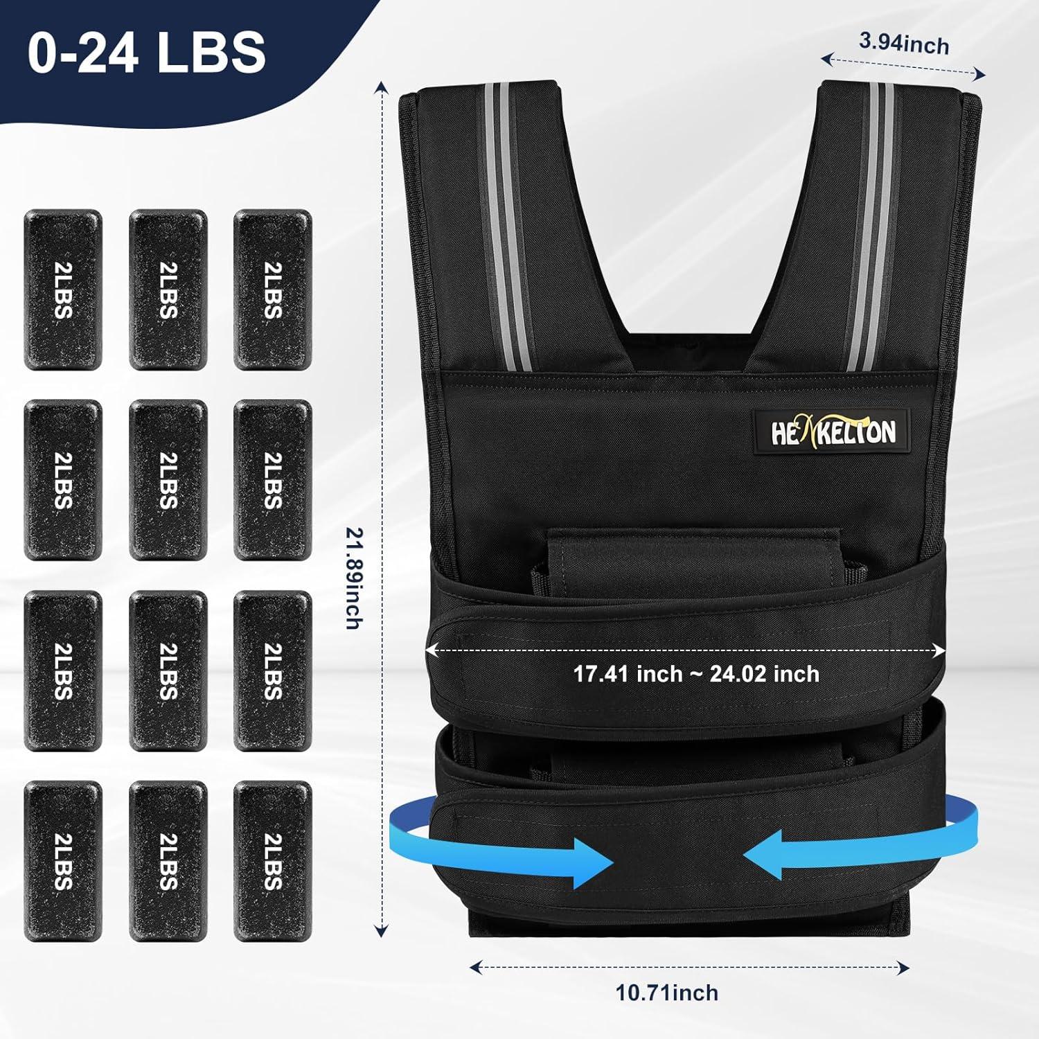 Chaleco con peso ajustable Henkelion 10.9kg Negro