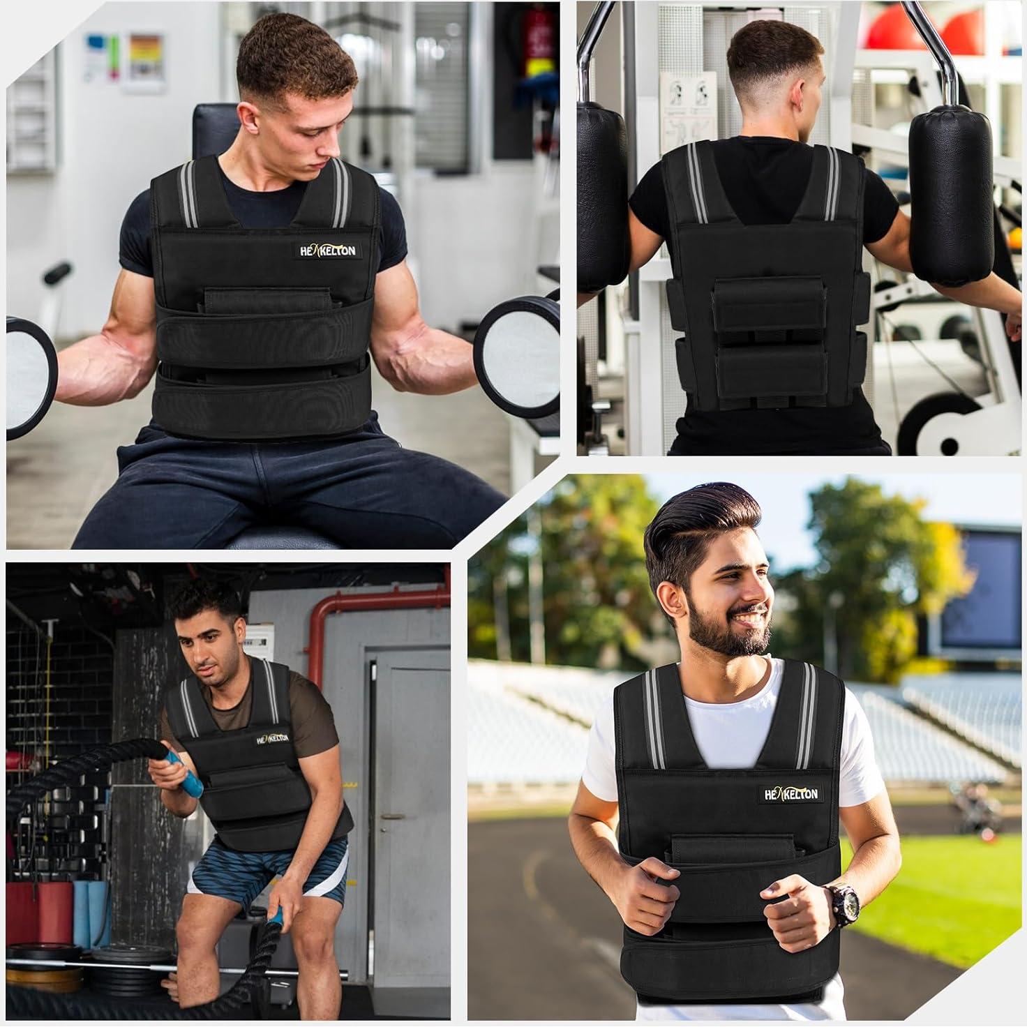 Chaleco con peso ajustable Henkelion 10.9kg Negro