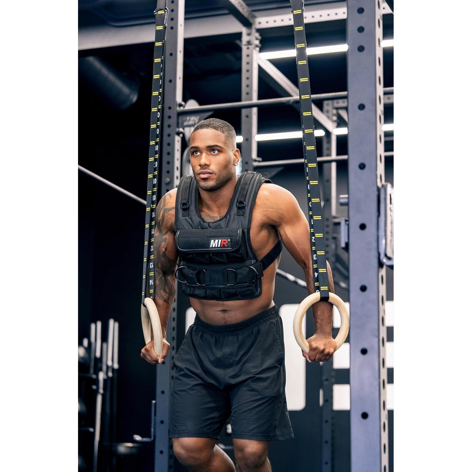 Chaleco con peso MiR 20 lbs (9.07 kg) ajustable negro