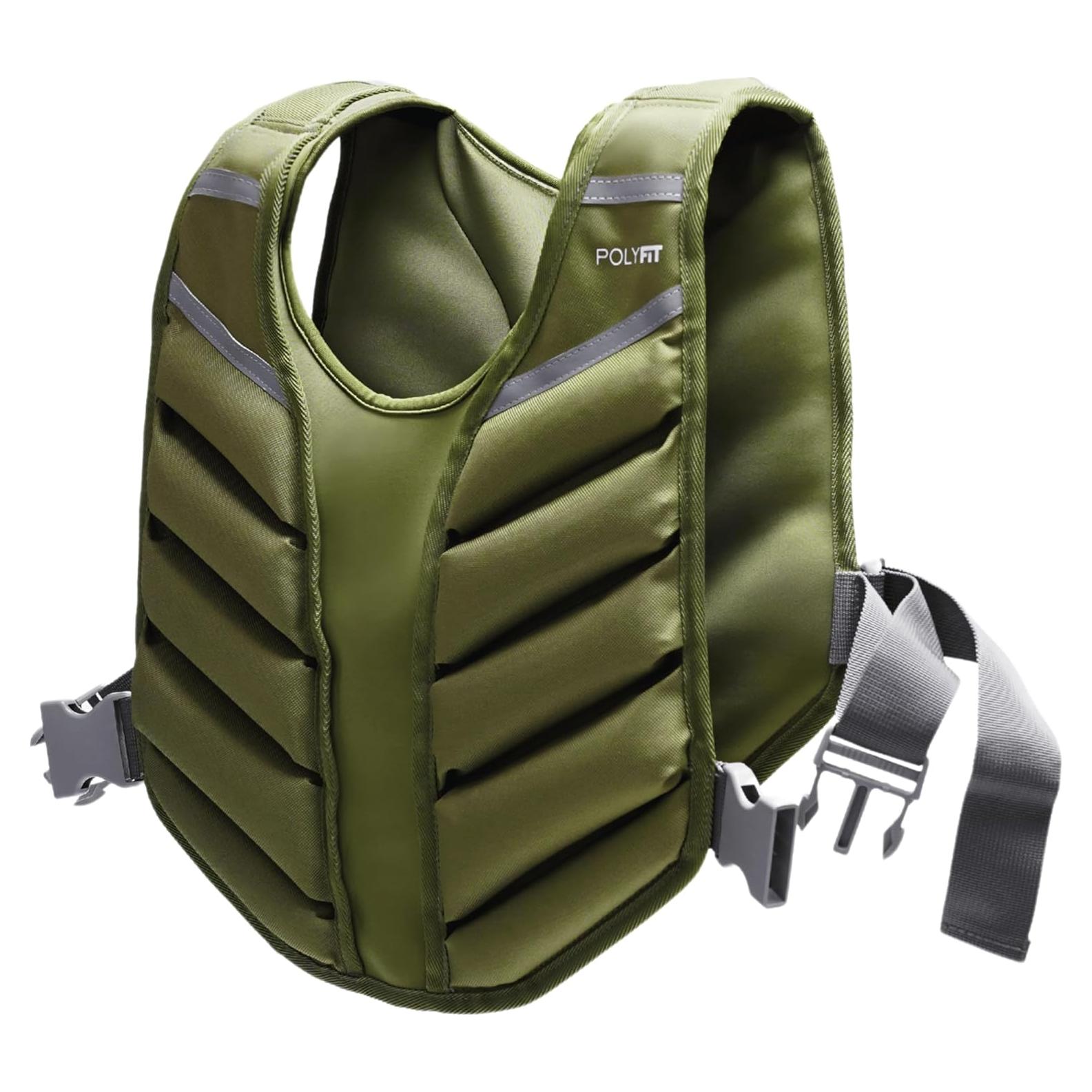 Chaleco con Peso Polyfit Sierra 4.54kg Verde para Entrenamiento