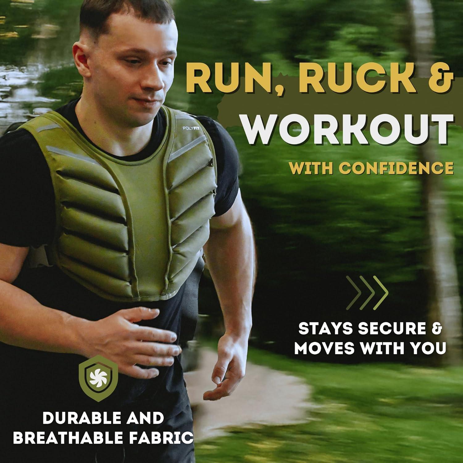 Chaleco con Peso Polyfit Sierra 4.54kg Verde para Entrenamiento