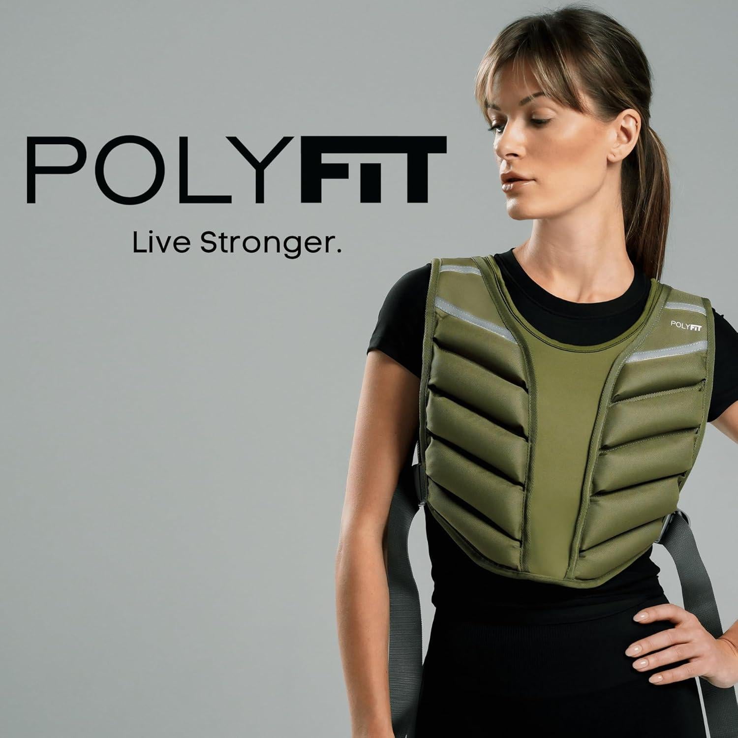 Chaleco con Peso Polyfit Sierra 4.54kg Verde para Entrenamiento