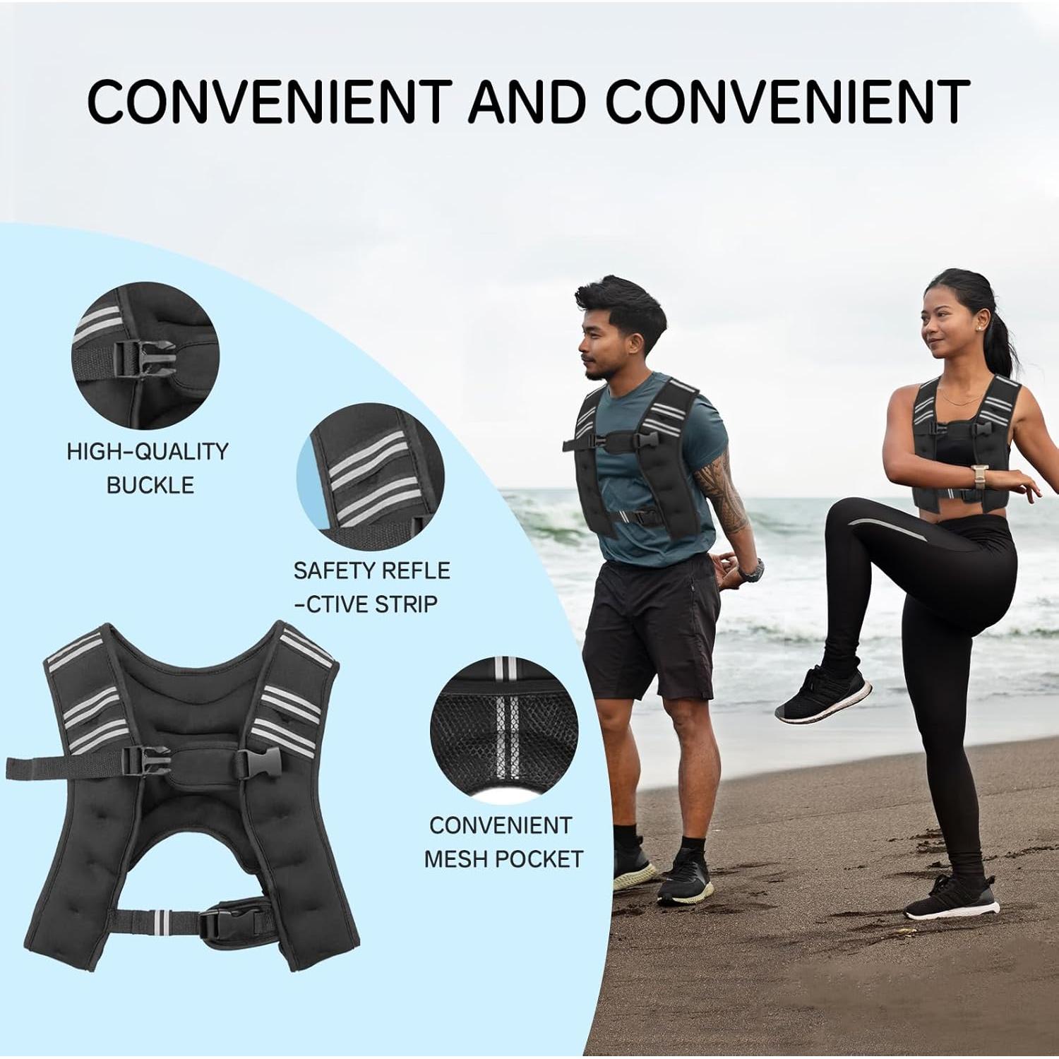 Chaleco con peso 5kg Beauti4U para entrenamiento de fuerza