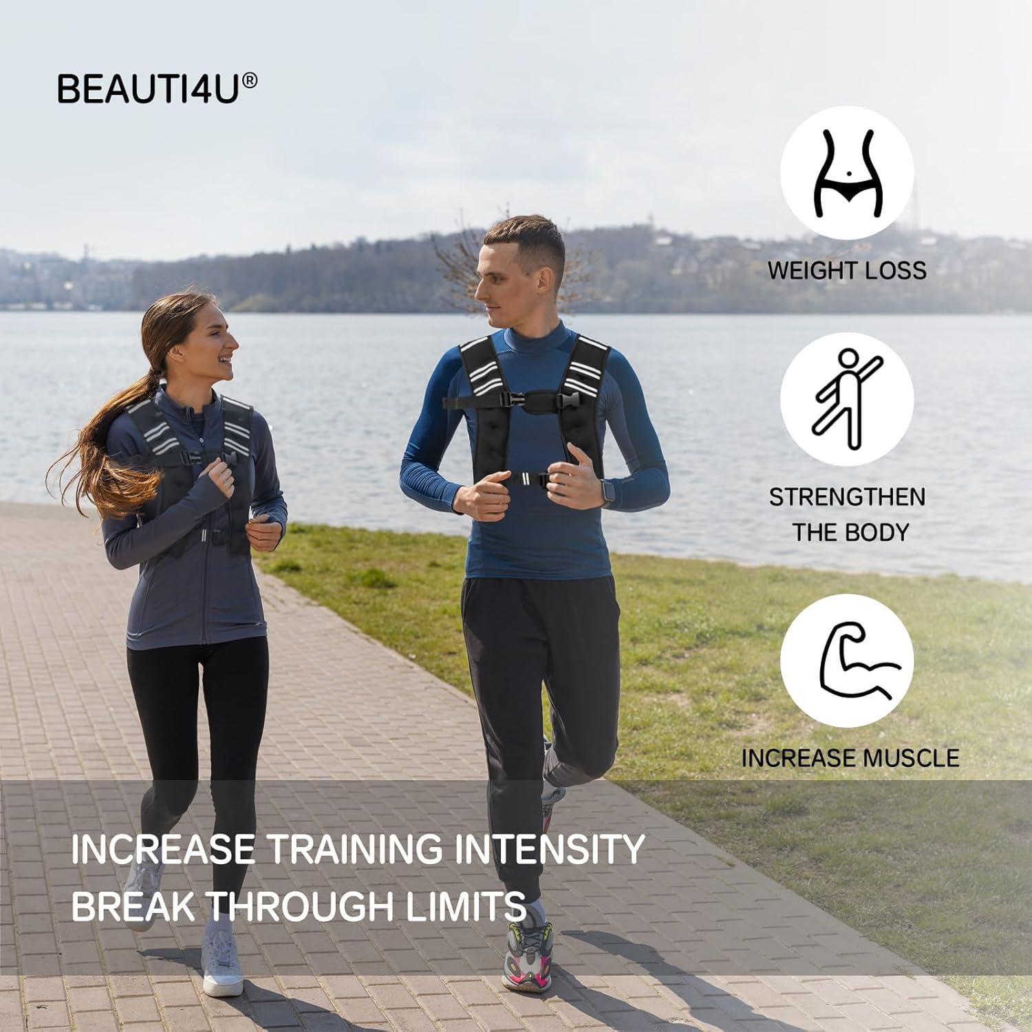 Chaleco con peso 5kg Beauti4U para entrenamiento de fuerza