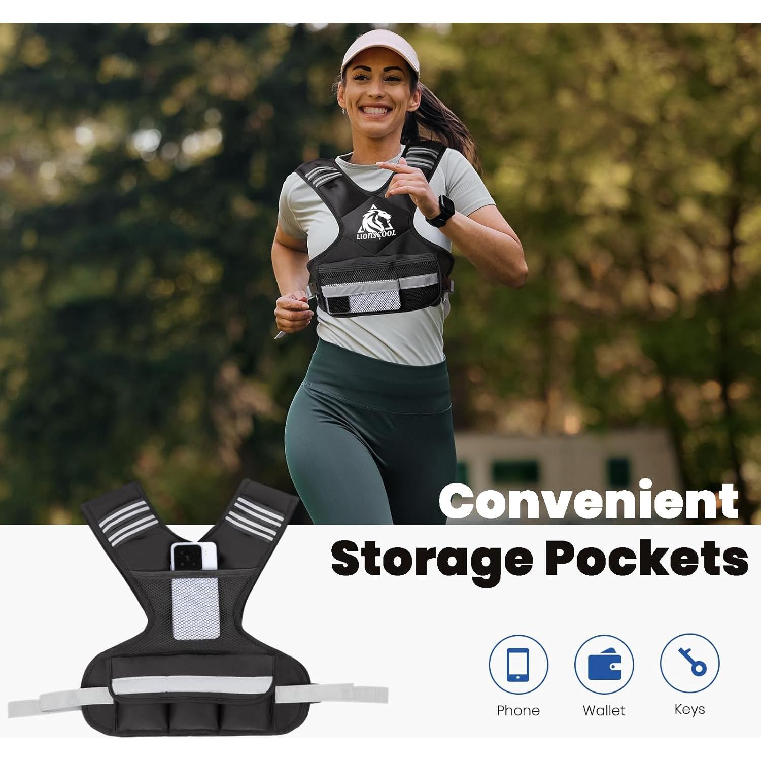 Chaleco con Peso Ajustable LIONSCOOL 1.81-14.51kg Negro