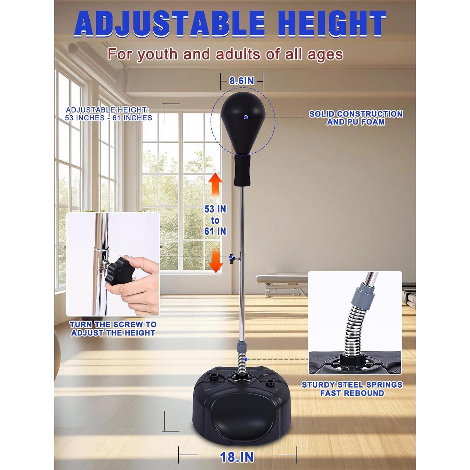 Saco de Boxeo Sfeoot S-pro2 con Soporte Ajustable 63 cm