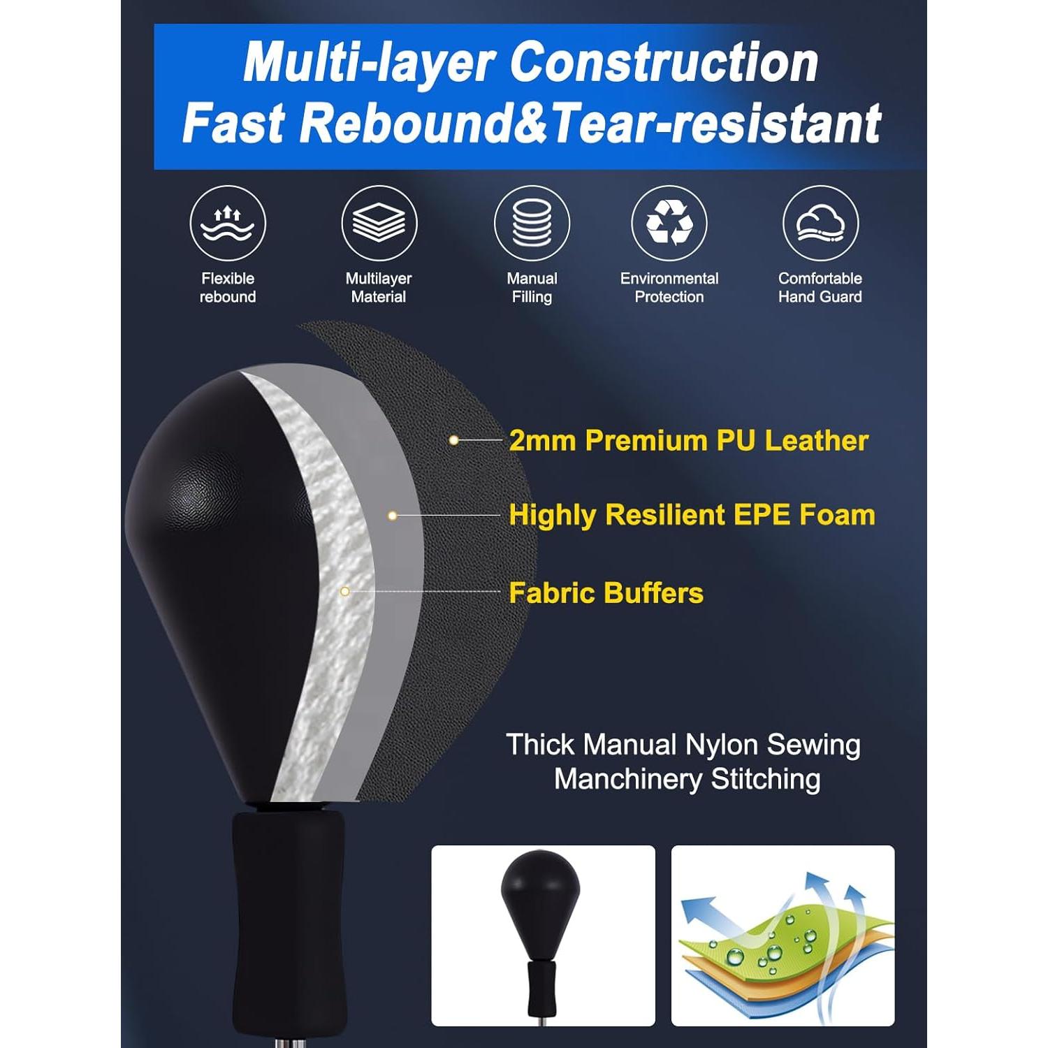 Saco de Boxeo Sfeoot S-pro2 con Soporte Ajustable 63 cm