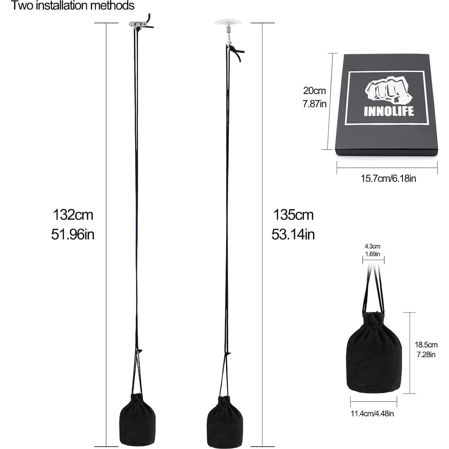 Bolsa de Esquiva de Boxeo INNOLIFE Flannel Negro 11.4x18.5cm