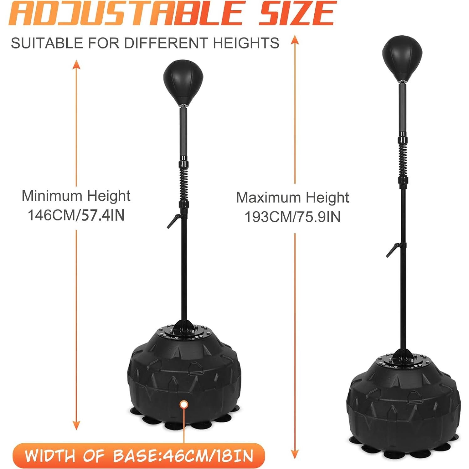 Bolsa de Boxeo de Pie Ajustable INNOLIFE con Base Gruesa