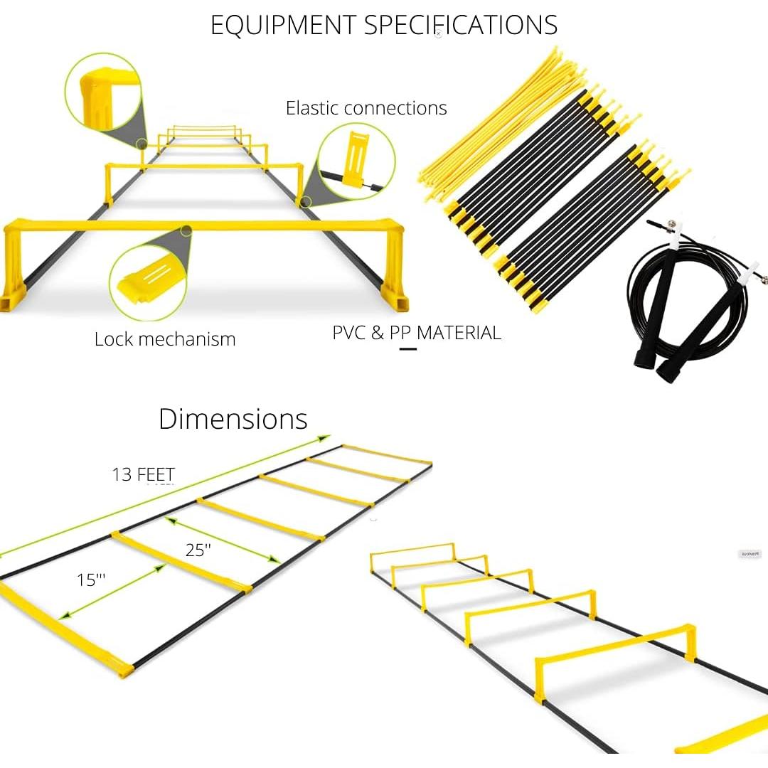 Escalera de Agilidad 3PLEOZ 12 Peldaños 4m Ajustable