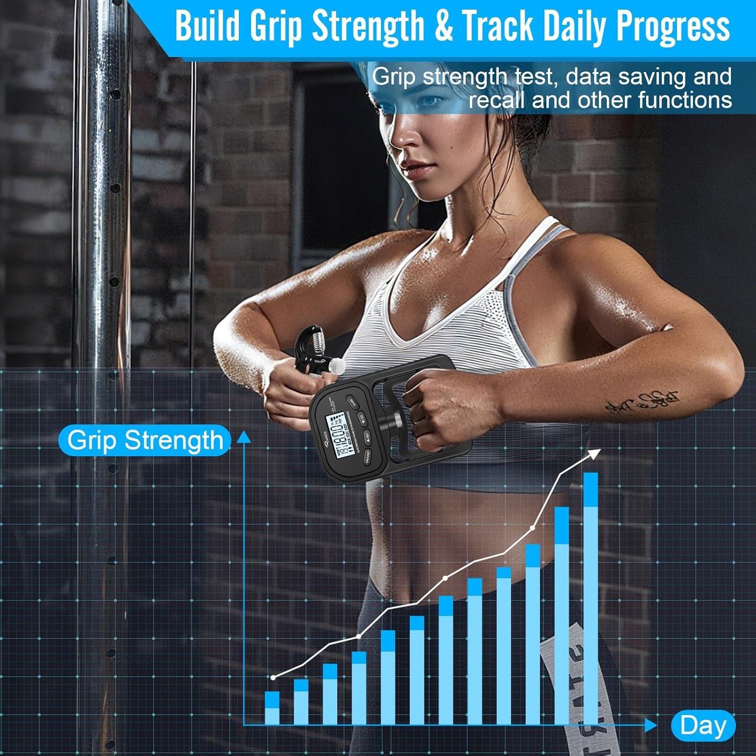 Probador de Fuerza de Agarre Digital Ryaco 396lbs con Entrenador