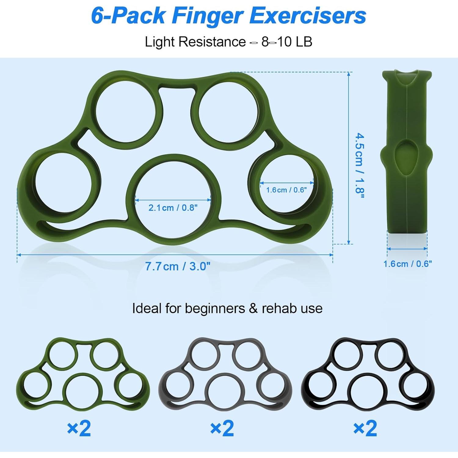 Entrenador de Fuerza de Mano RYACO - Paquete 9 Piezas