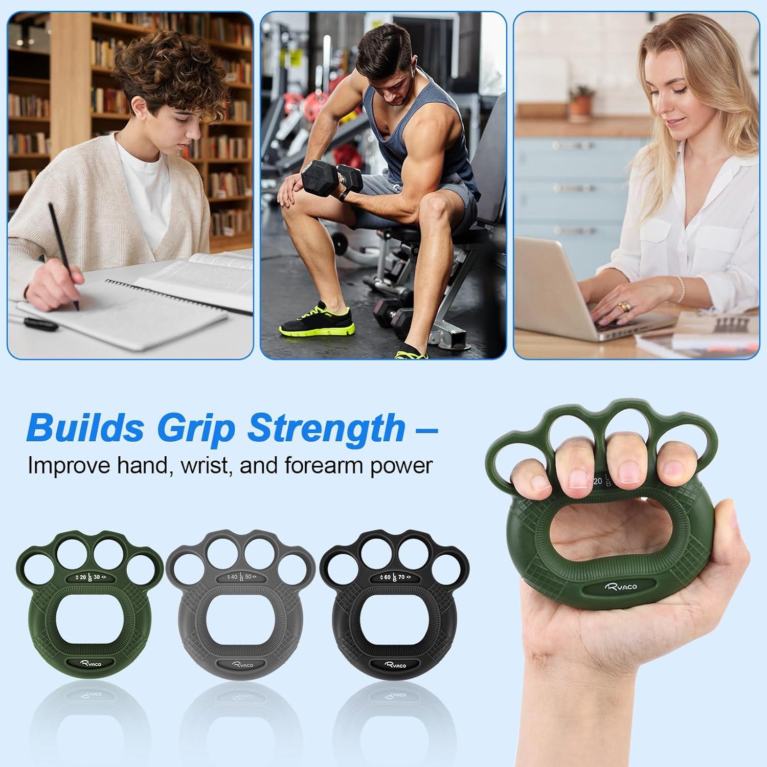 Entrenador de Fuerza de Mano RYACO - Paquete 9 Piezas