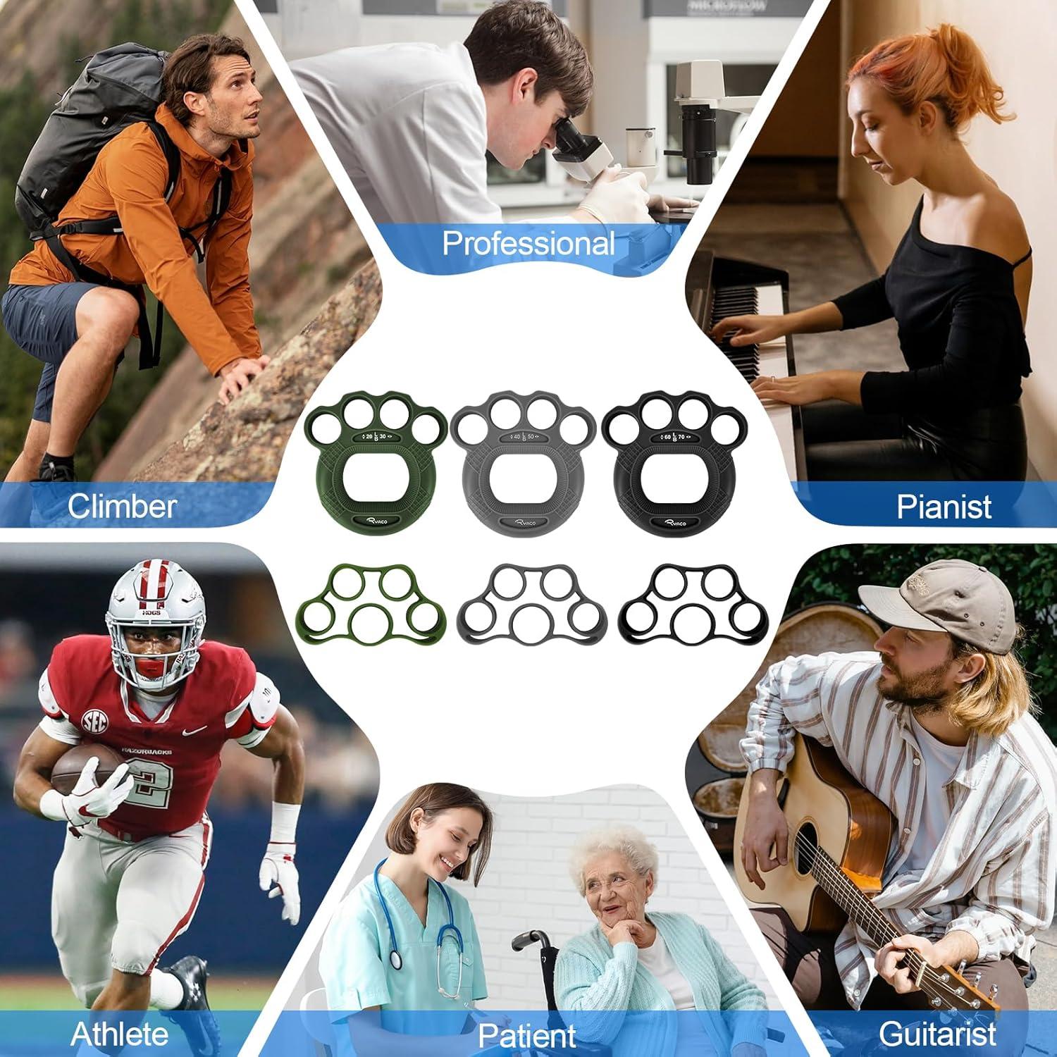 Entrenador de Fuerza de Mano RYACO - Paquete 9 Piezas