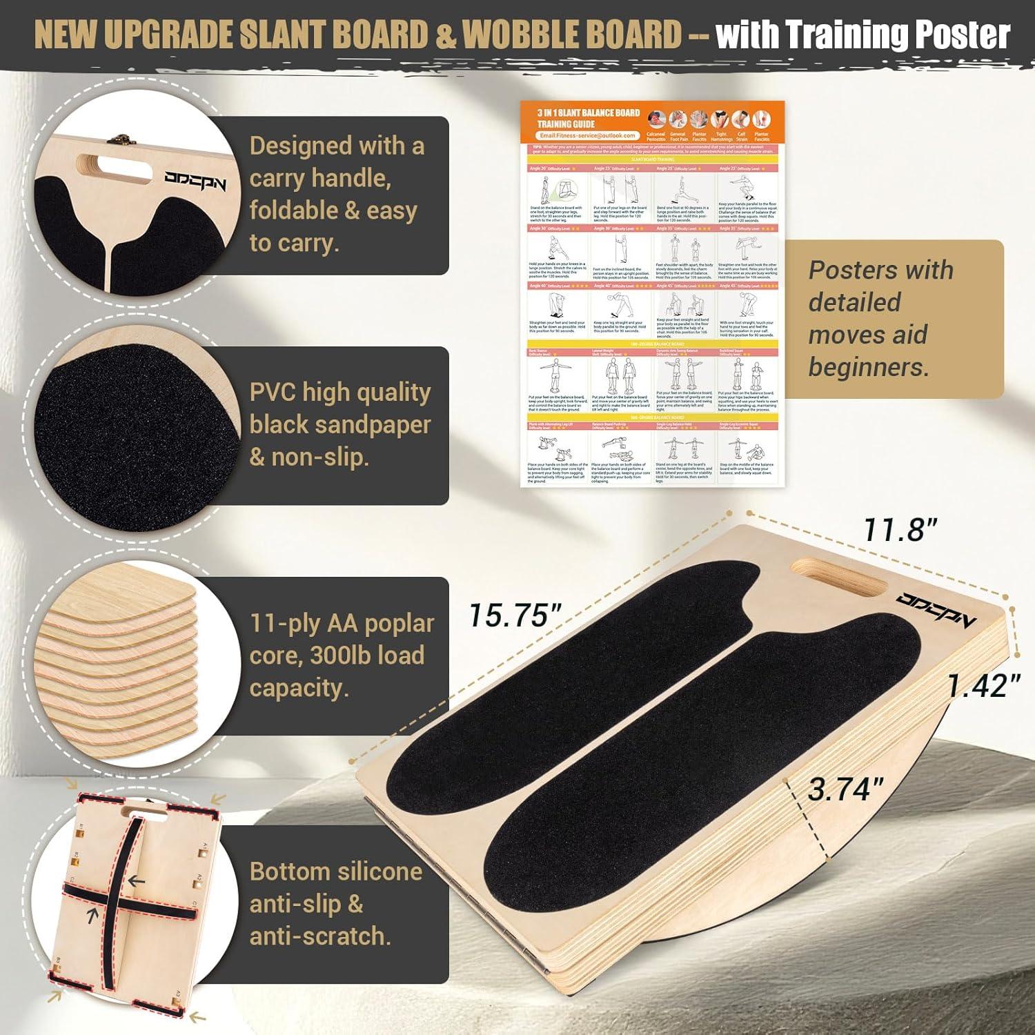 Tablero de Inclinación y Equilibrio ODCPN 3 en 1 Ajustable