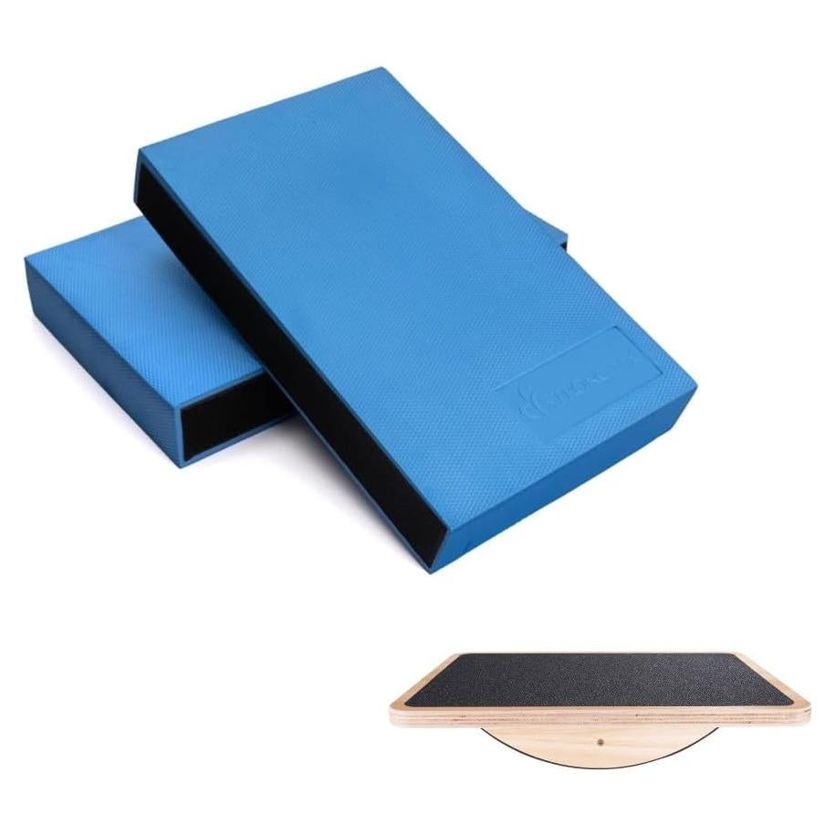 Tablero de Equilibrio de Madera StrongTek y Almohadilla 2-en-1