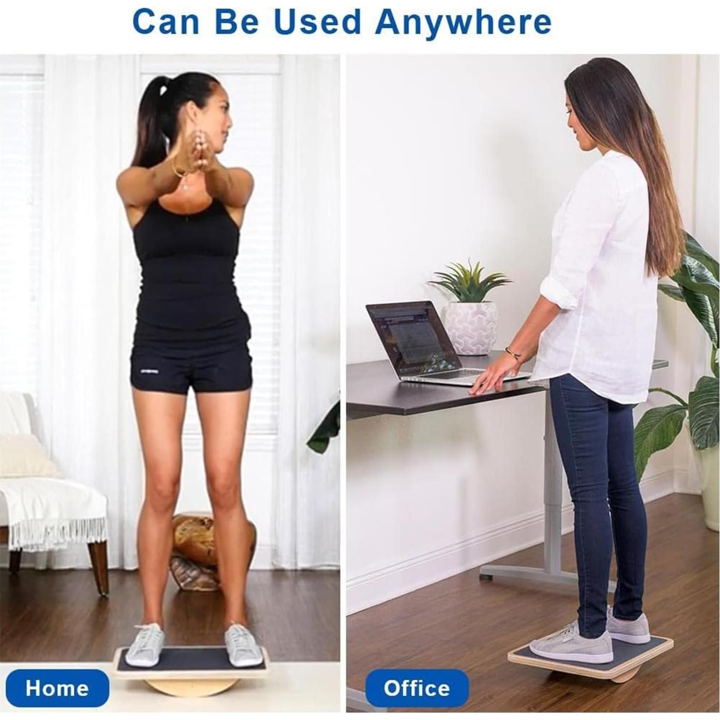 Tablero de Equilibrio de Madera StrongTek y Almohadilla 2-en-1