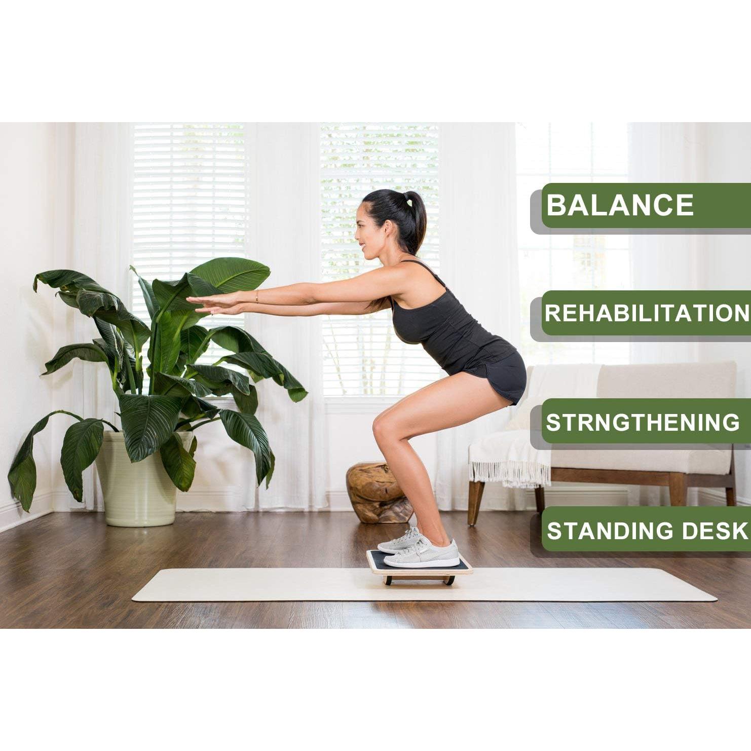 Tablero de Equilibrio de Madera StrongTek y Almohadilla 2-en-1