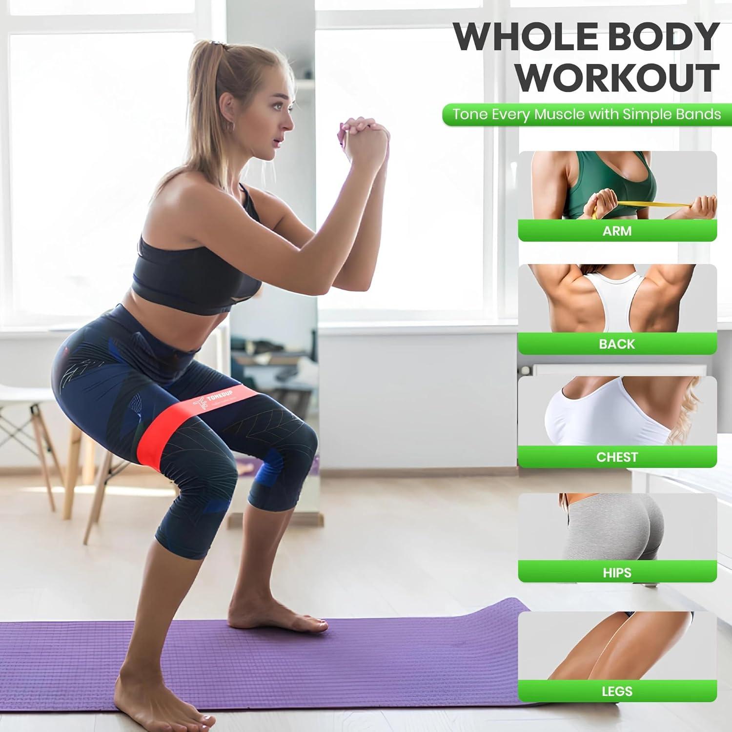 Bandas de Resistencia TonedUp - 5 Niveles, Guía y Bolsa