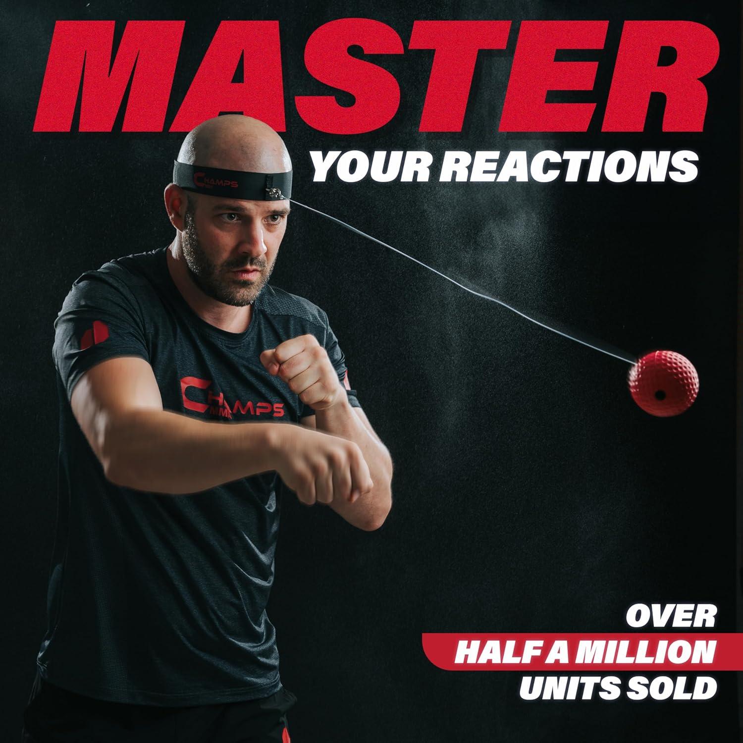 Juego de Pelotas de Reflexión Champs MMA - 4 Pelotas + 2 Cintas