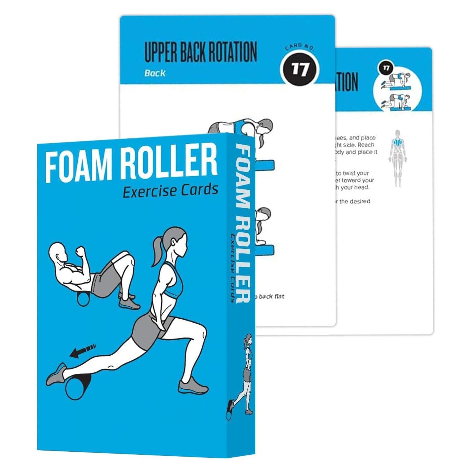 Tarjetas de Ejercicio ELAORY con Rodillo de Espuma - 62 Tarjetas