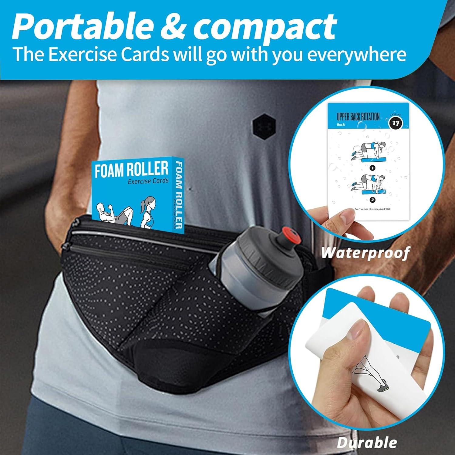 Tarjetas de Ejercicio ELAORY con Rodillo de Espuma - 62 Tarjetas