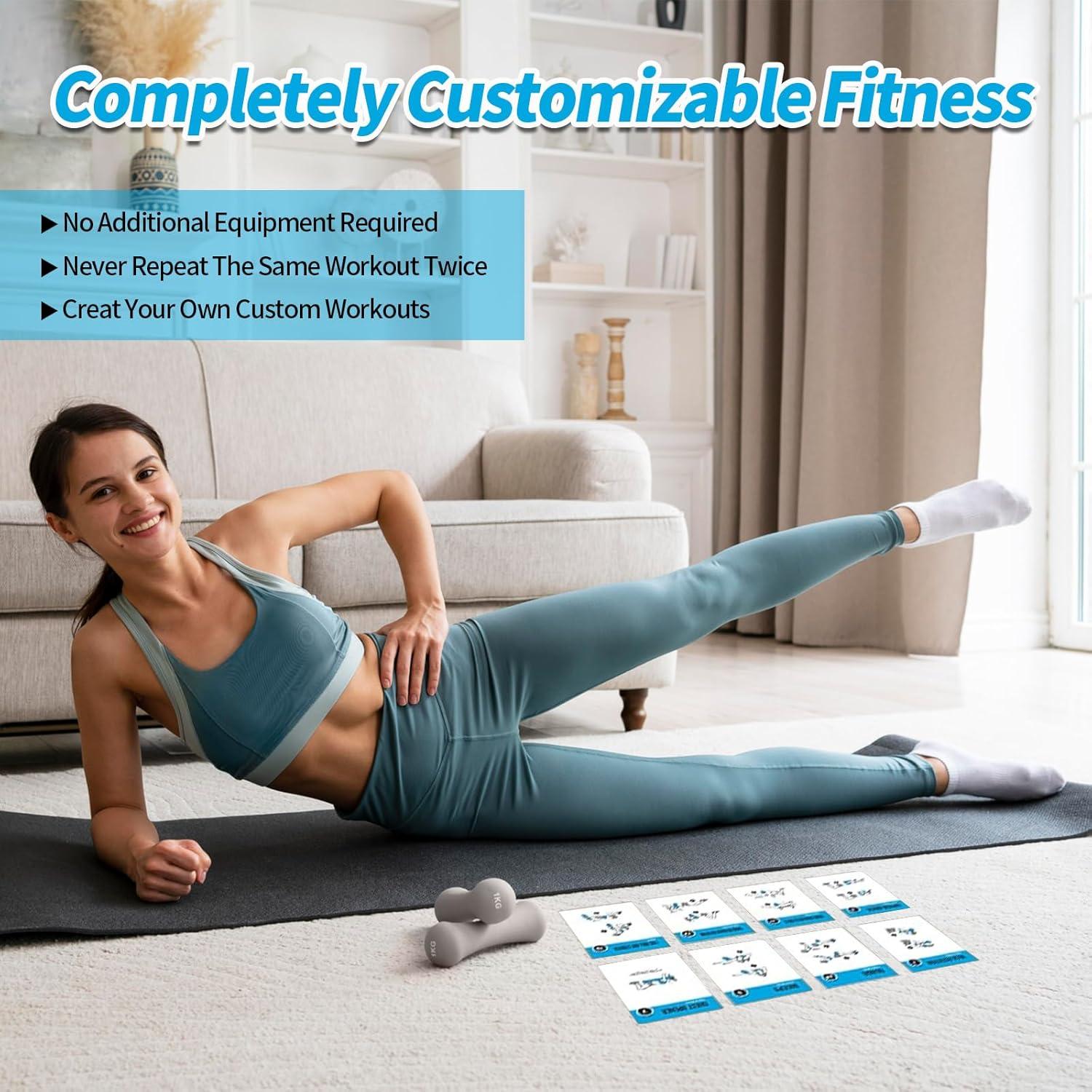 Tarjetas de Ejercicio ELAORY con Rodillo de Espuma - 62 Tarjetas