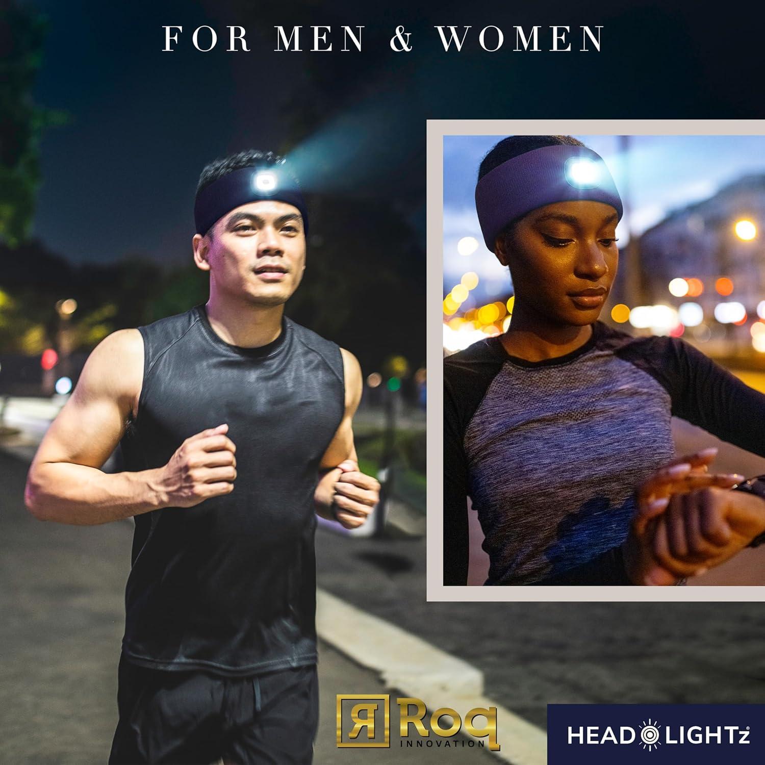 Diadema LED Head Lightz - Linterna Recargable Unisex Gris