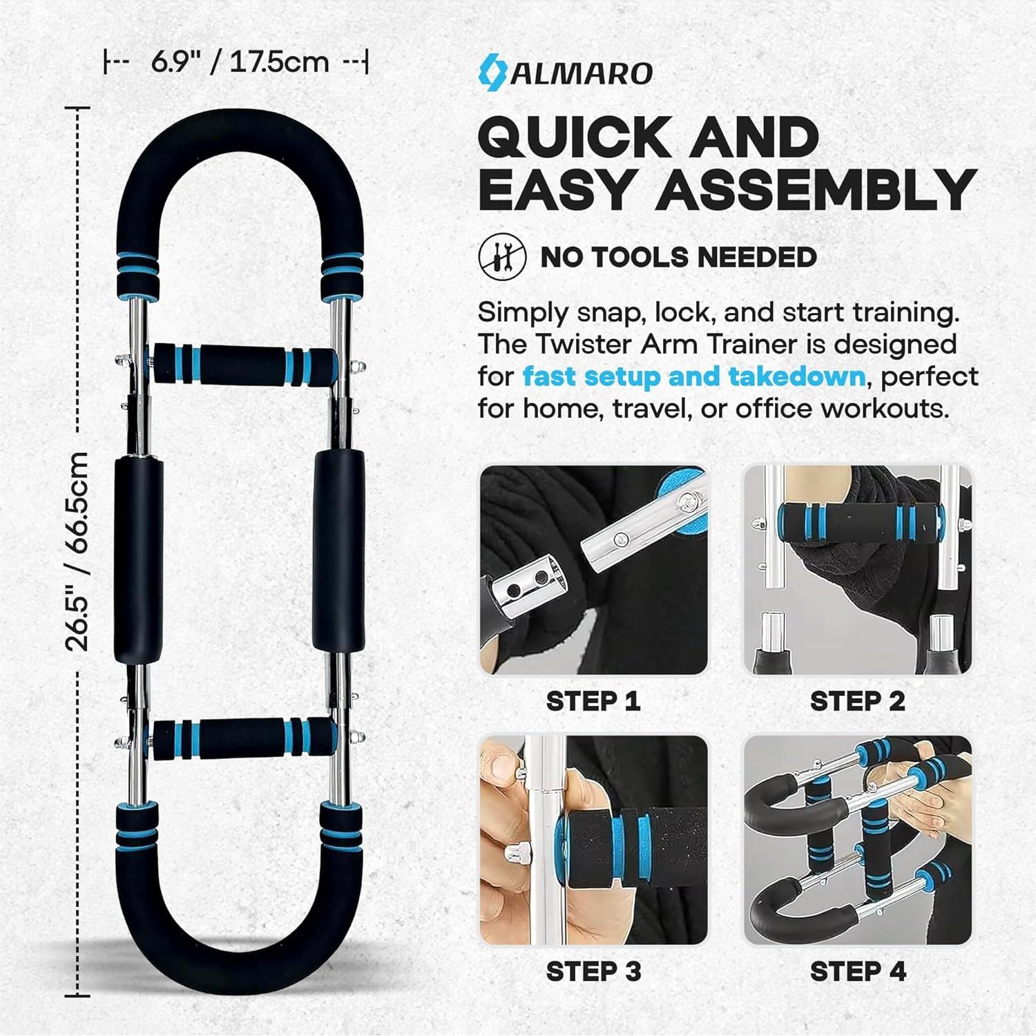 Entrenador de Brazo Twister Almaro 40-100lbs (18-45kg) Ajustable