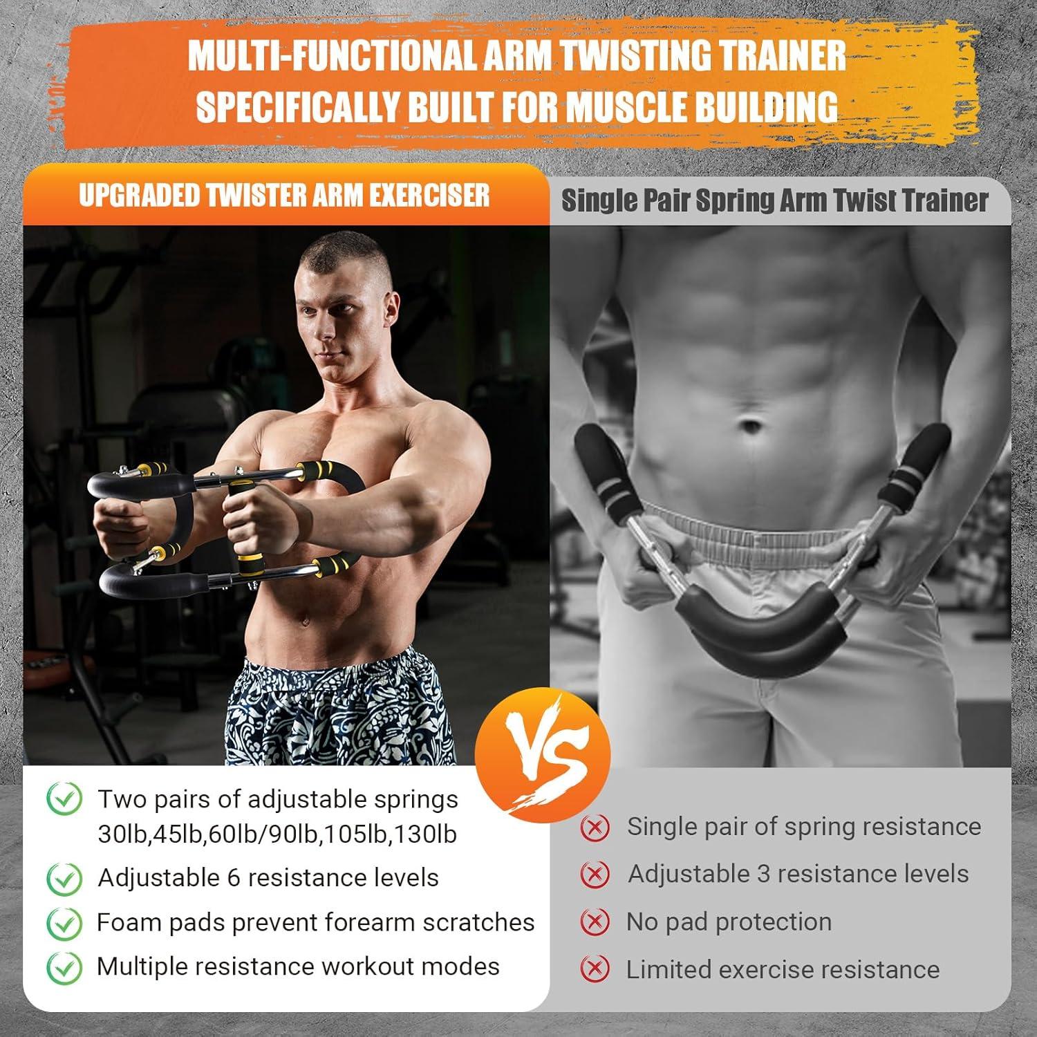 Entrenador de brazos Twister OPDEKEHA 6 niveles resistencia 13.6-54.4 kg