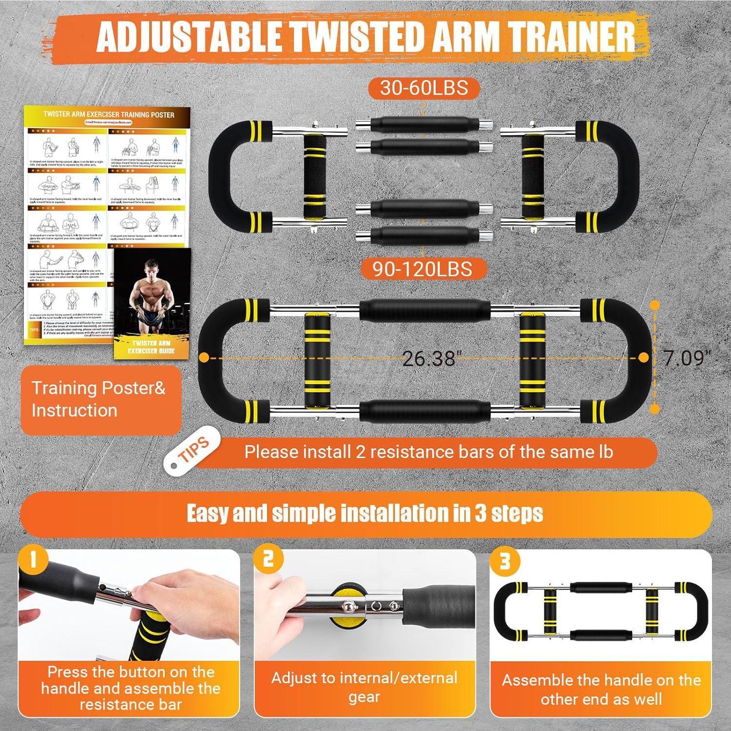 Entrenador de brazos Twister OPDEKEHA 6 niveles resistencia 13.6-54.4 kg
