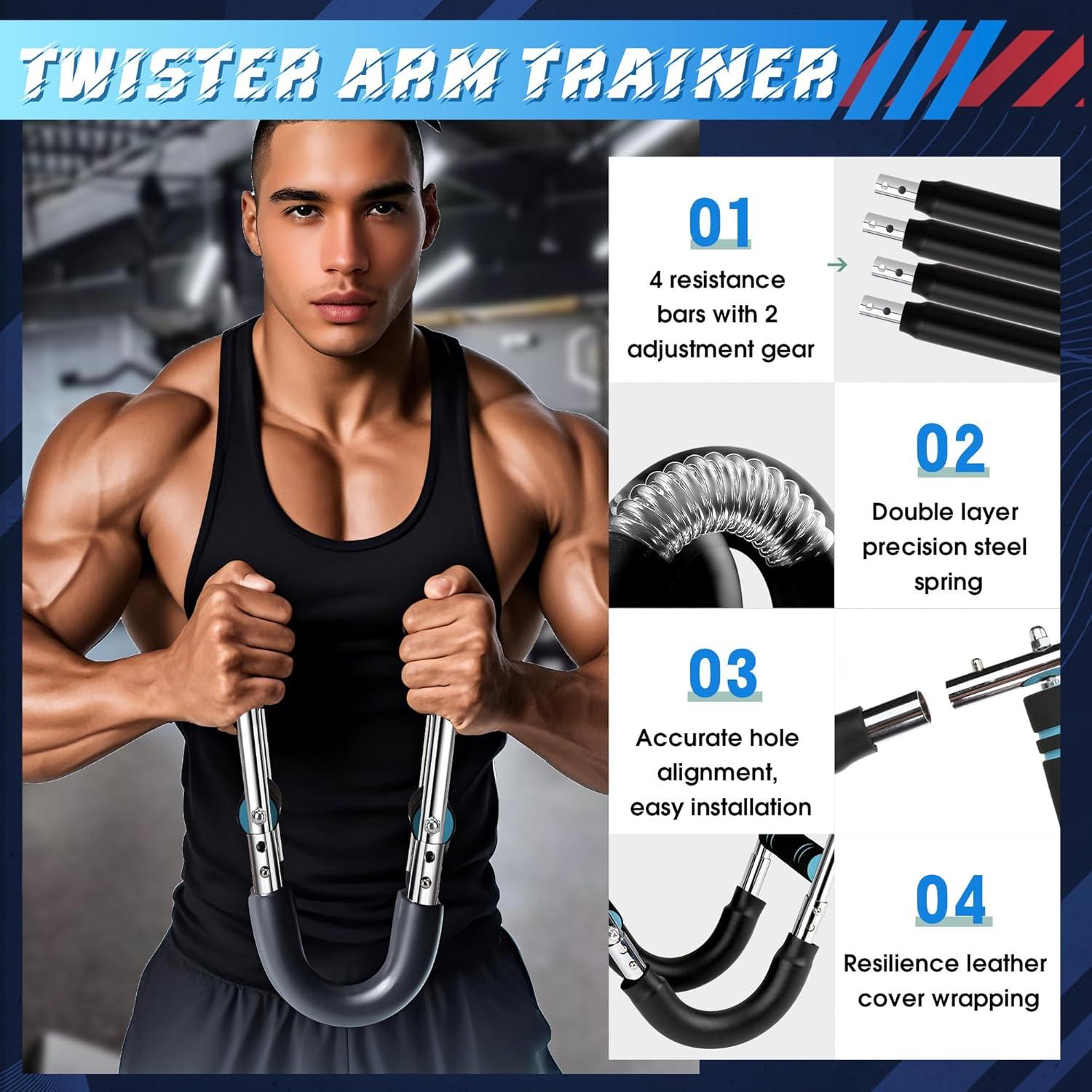 Entrenador de brazos Twister Loruoea 40-100lb con guantes y mochila