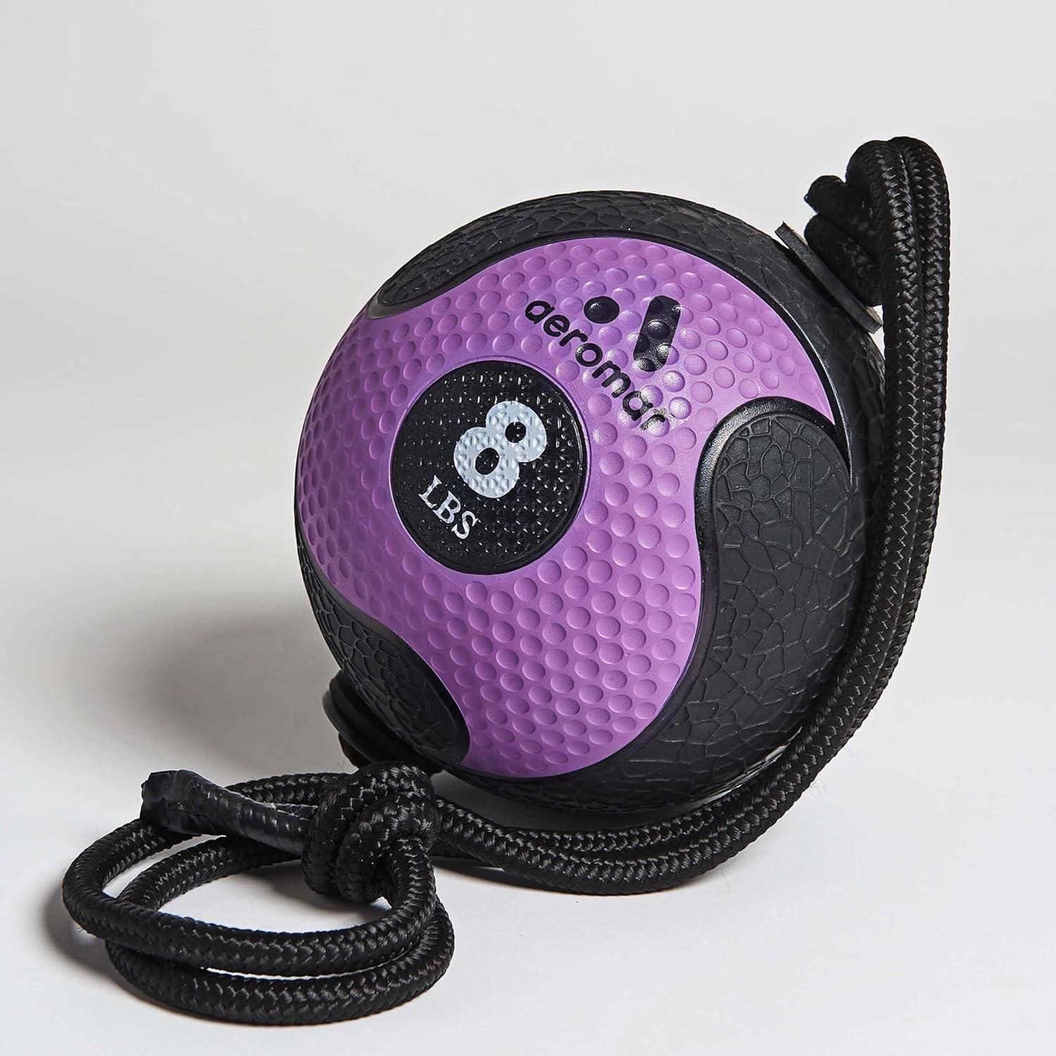 Pelota Medicinal Aeromat 8 lb (3.63 kg) Púrpura con Cuerda