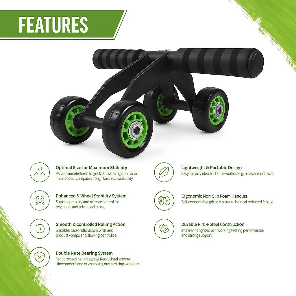 Rueda de Abdominales NixFlex 4 Ruedas con Almohadilla