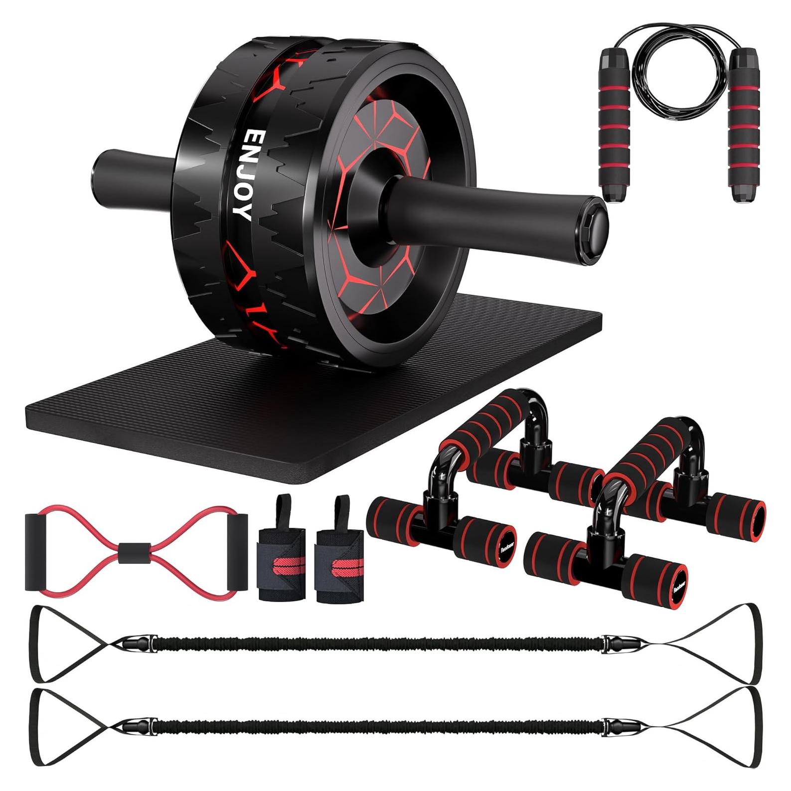 Kit de Rueda de Abdominales READAEER con Accesorios Completo