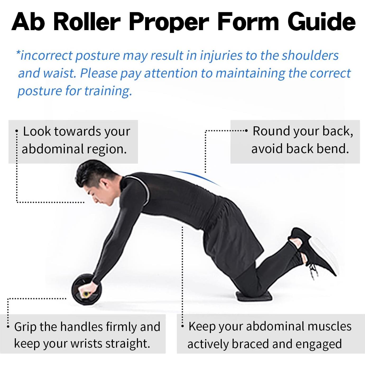 Rodillo Abdominal Doble Rueda FEELCAT con Almohadilla 30cm