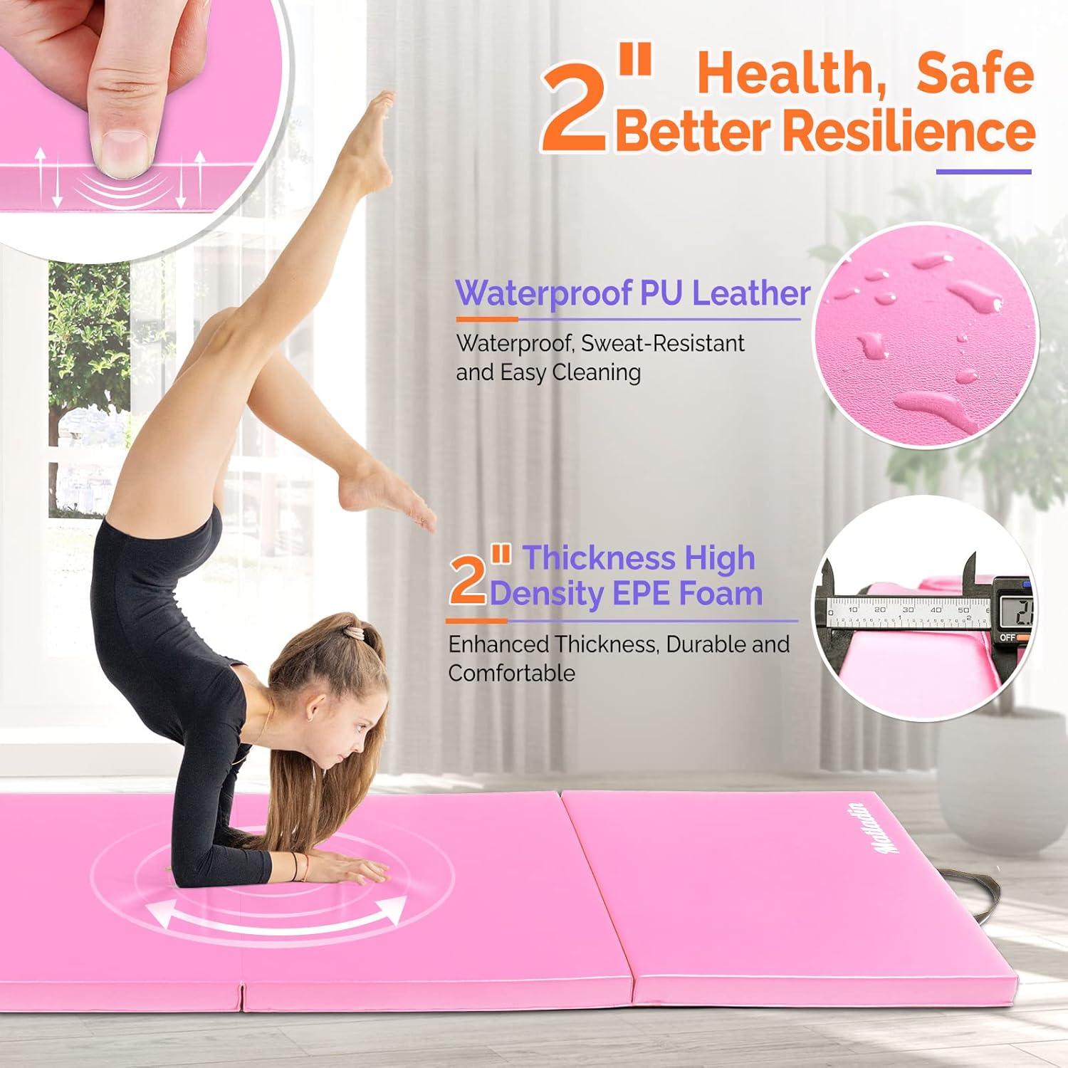 Colchoneta de Gimnasia Plegable Matladin 240x60x5 cm Rosa