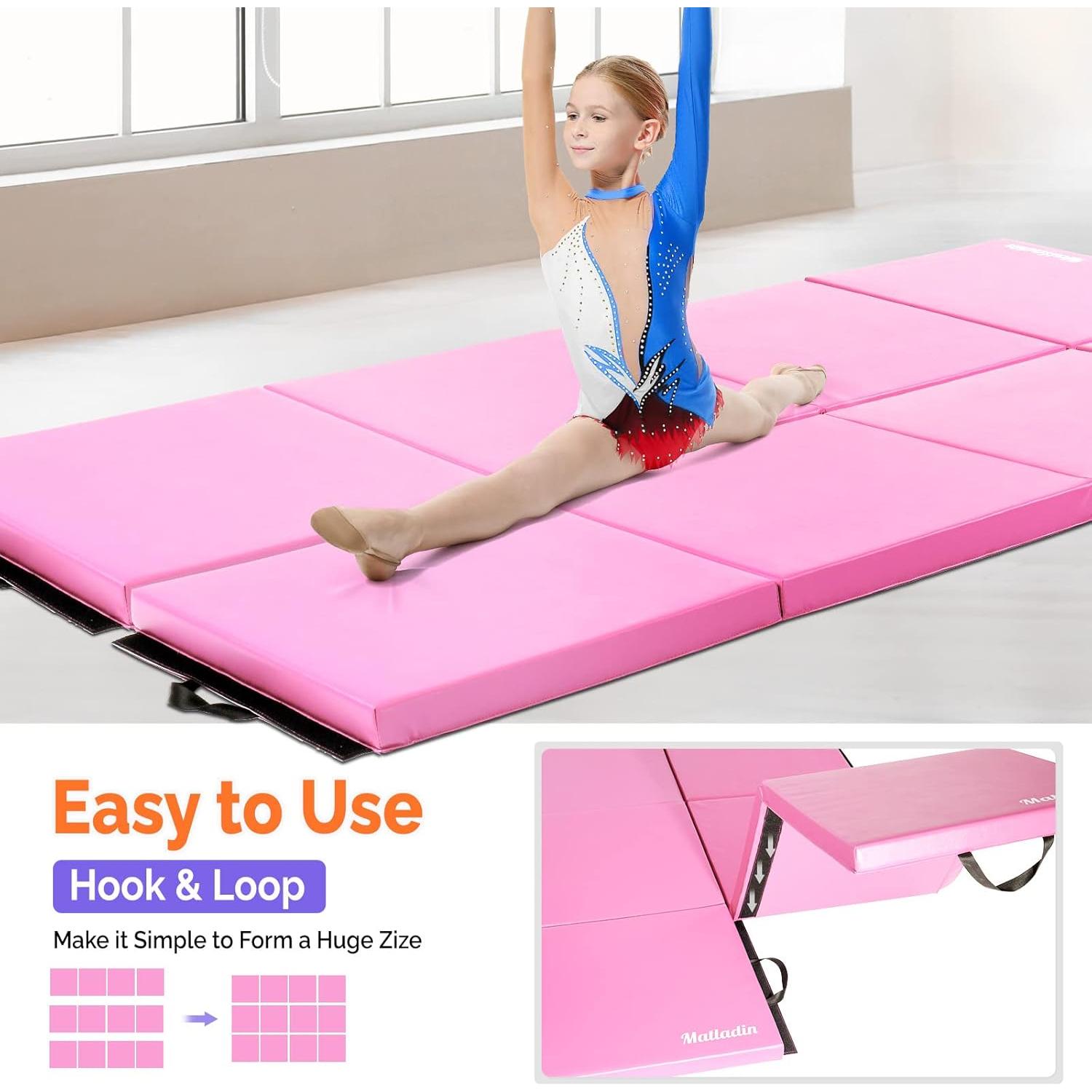 Colchoneta de Gimnasia Plegable Matladin 240x60x5 cm Rosa