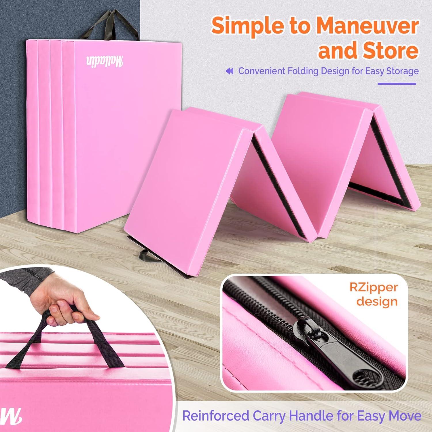 Colchoneta de Gimnasia Plegable Matladin 240x60x5 cm Rosa