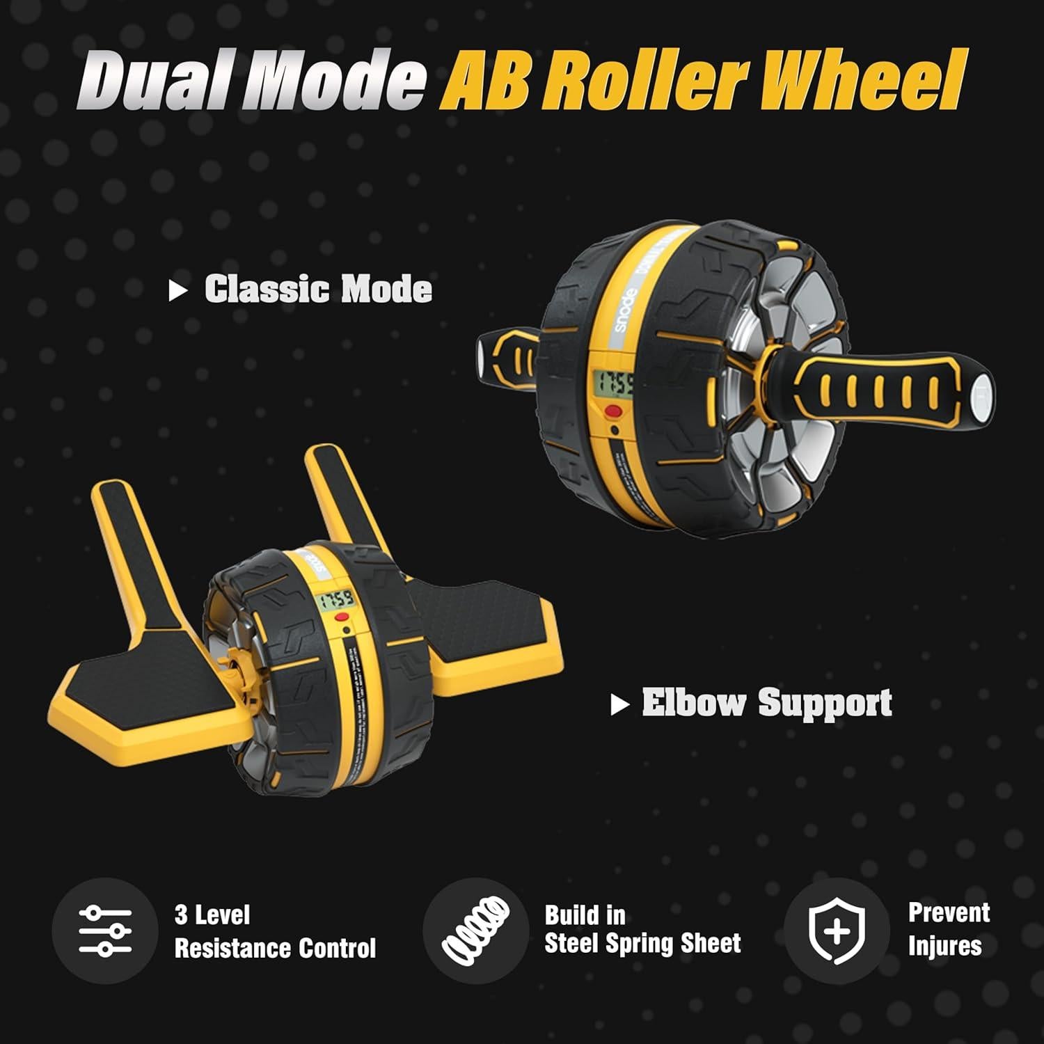 Rueda de Abdominales SNODE Modo Dual con Soporte para Codos