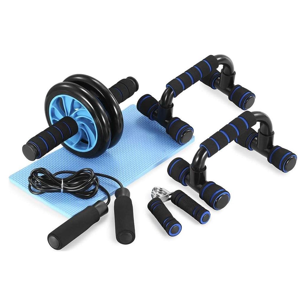 Kit de Ejercicio en Casa TOMSHOO 5 en 1: Rueda Abdominal, Flexiones, Cuerda