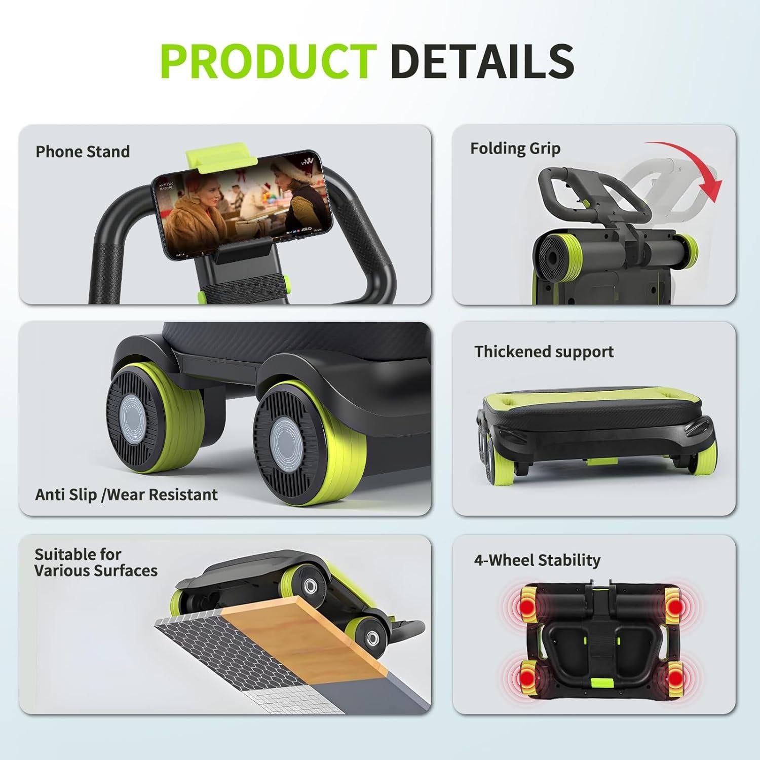 Rodillo Abdominal IRISFLY 4 Ruedas con Rebote Automático